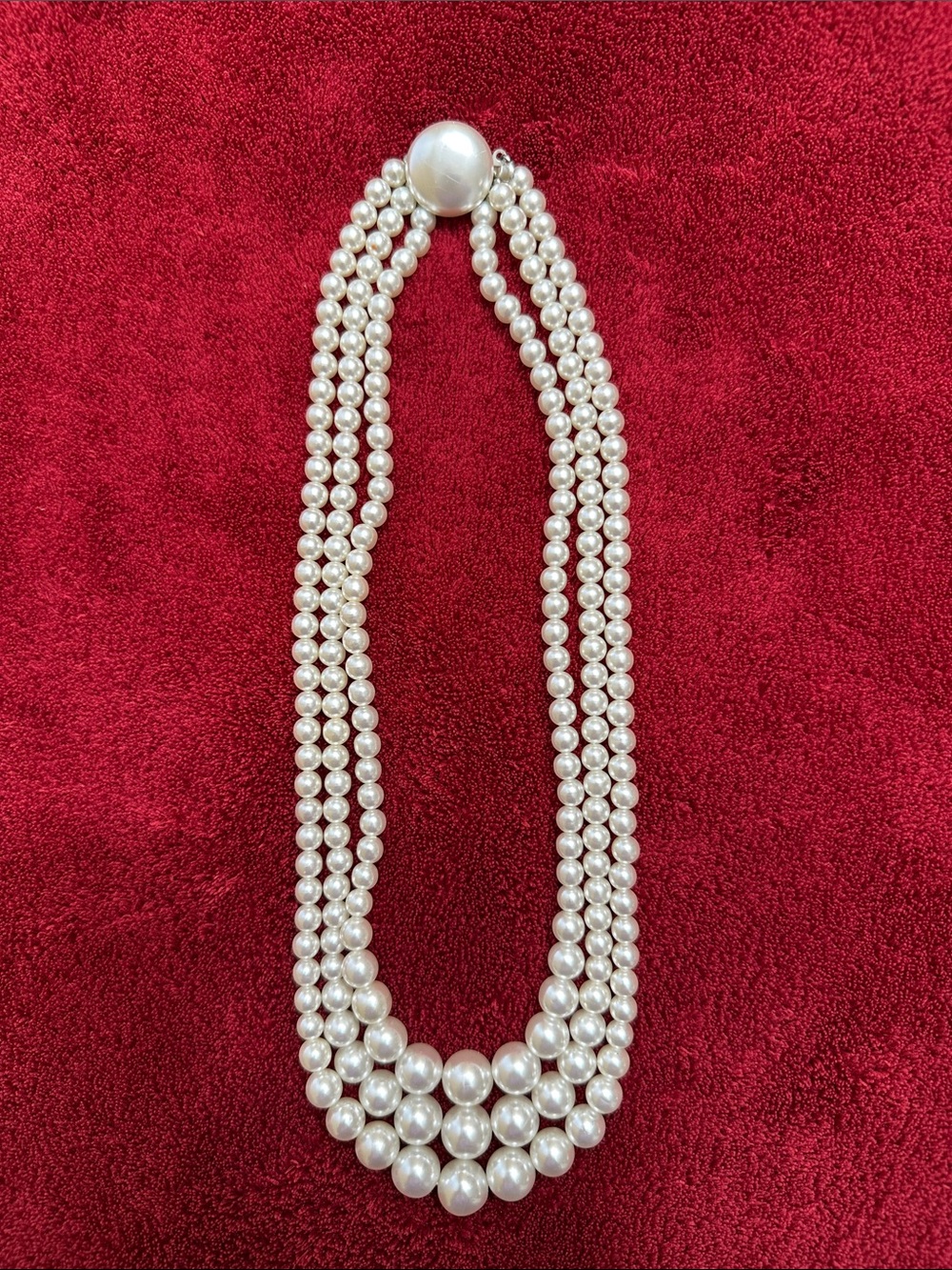 Classic Multi-Strand White Pearl Necklace - Unbranded - Picture 1 of 2